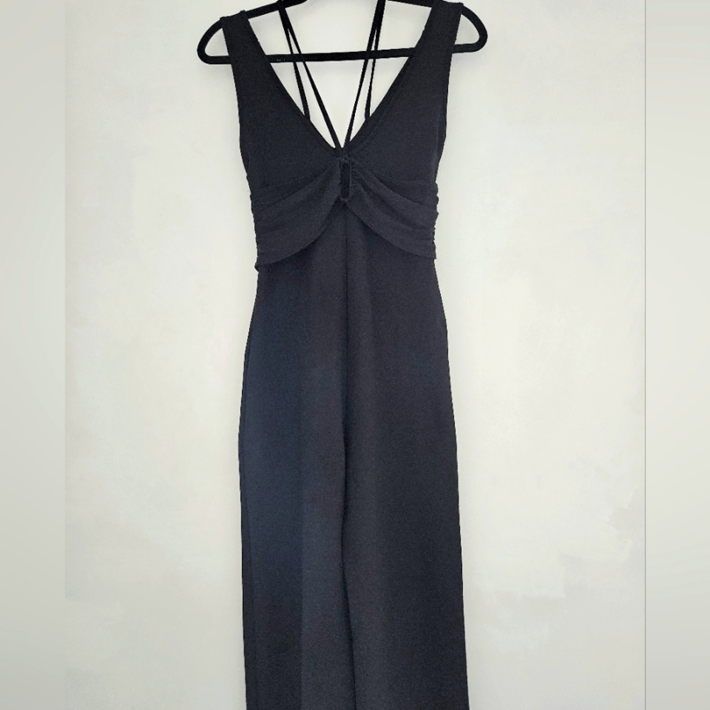 Cushnie Et Ochs × Carbone 38 Black Wide Leg Wrapped Waist Cut Out Jumpsuit - Picture 1 of 15